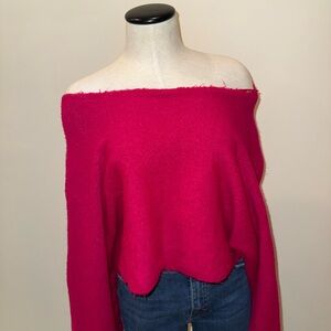 Zara Fuchsia Off-Shoulder Sweater